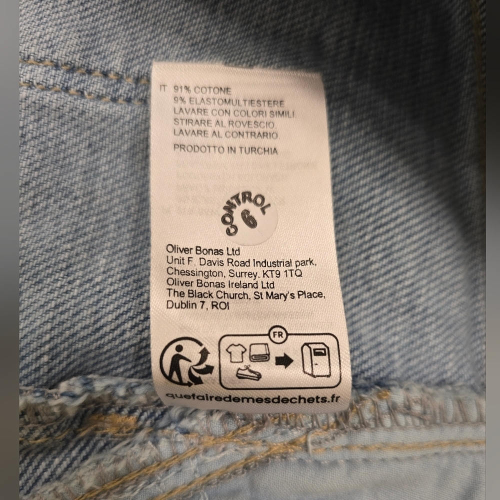 Oliver Bonas Blue Denim Relaxed Barrel Jeans Size 2 - Picture 6 of 9